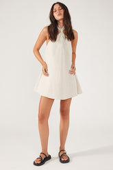 Oatmeal Tobago Linen Mini Dress
